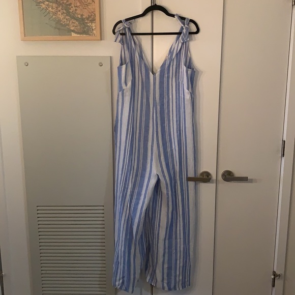 VITAMIN A - Blue Cala Stripe Marina V-Neck Jumpsuit - Picture 4 of 7